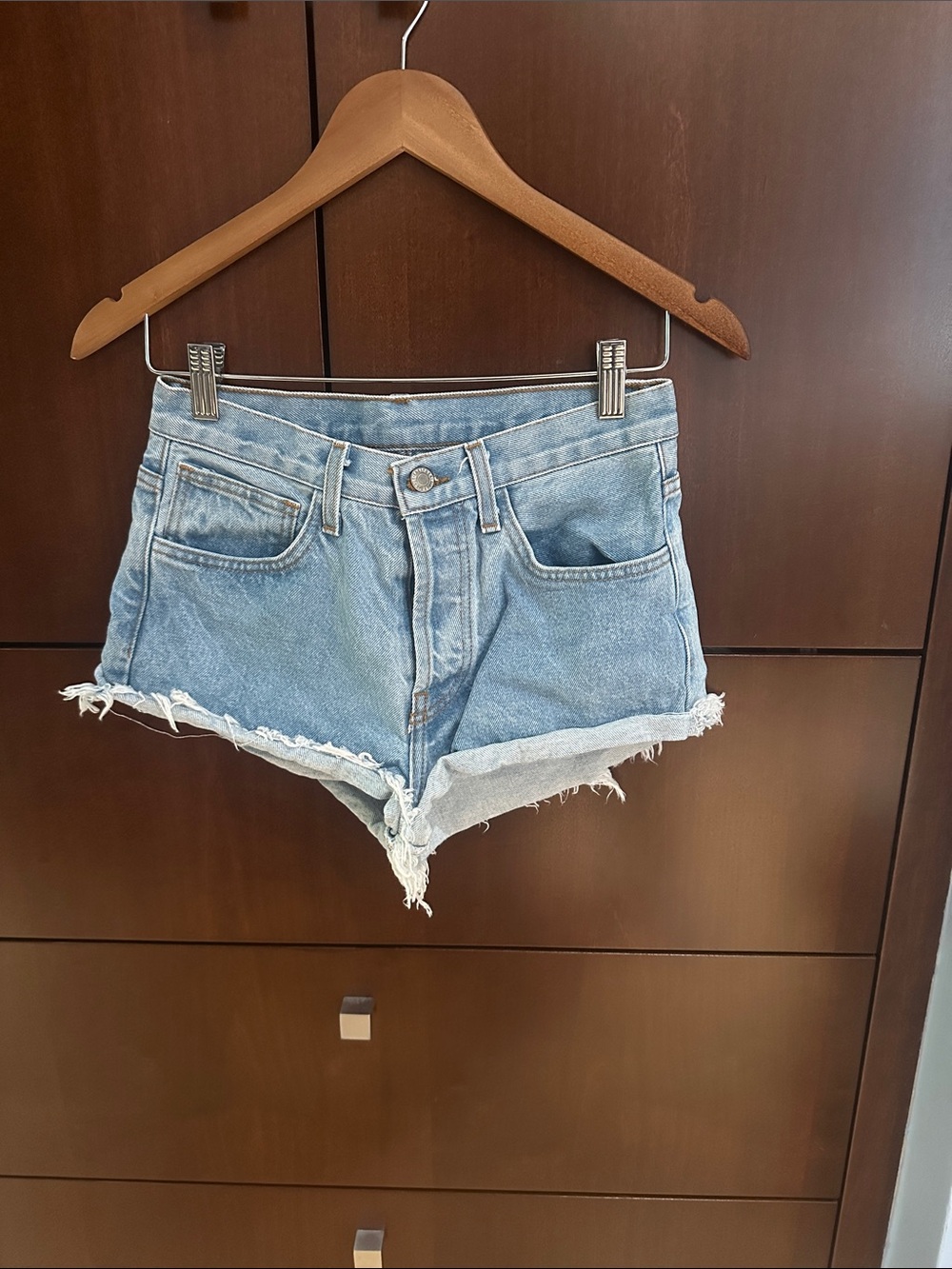 Brandy Melville Light Blue Distressed Denim Cutoff Shorts